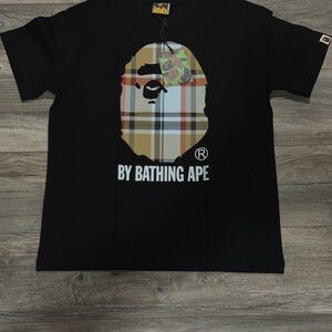 Bape Black Plaid Ape Head T-Shirt